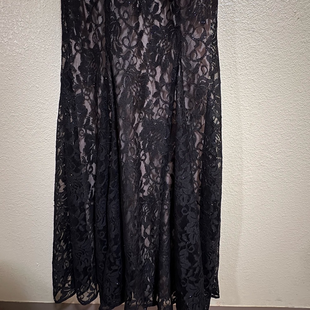 R&M Richards Black Lace Halter Dress - Picture 2 of 4